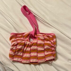 Striped Pink and Brown Women's Bag